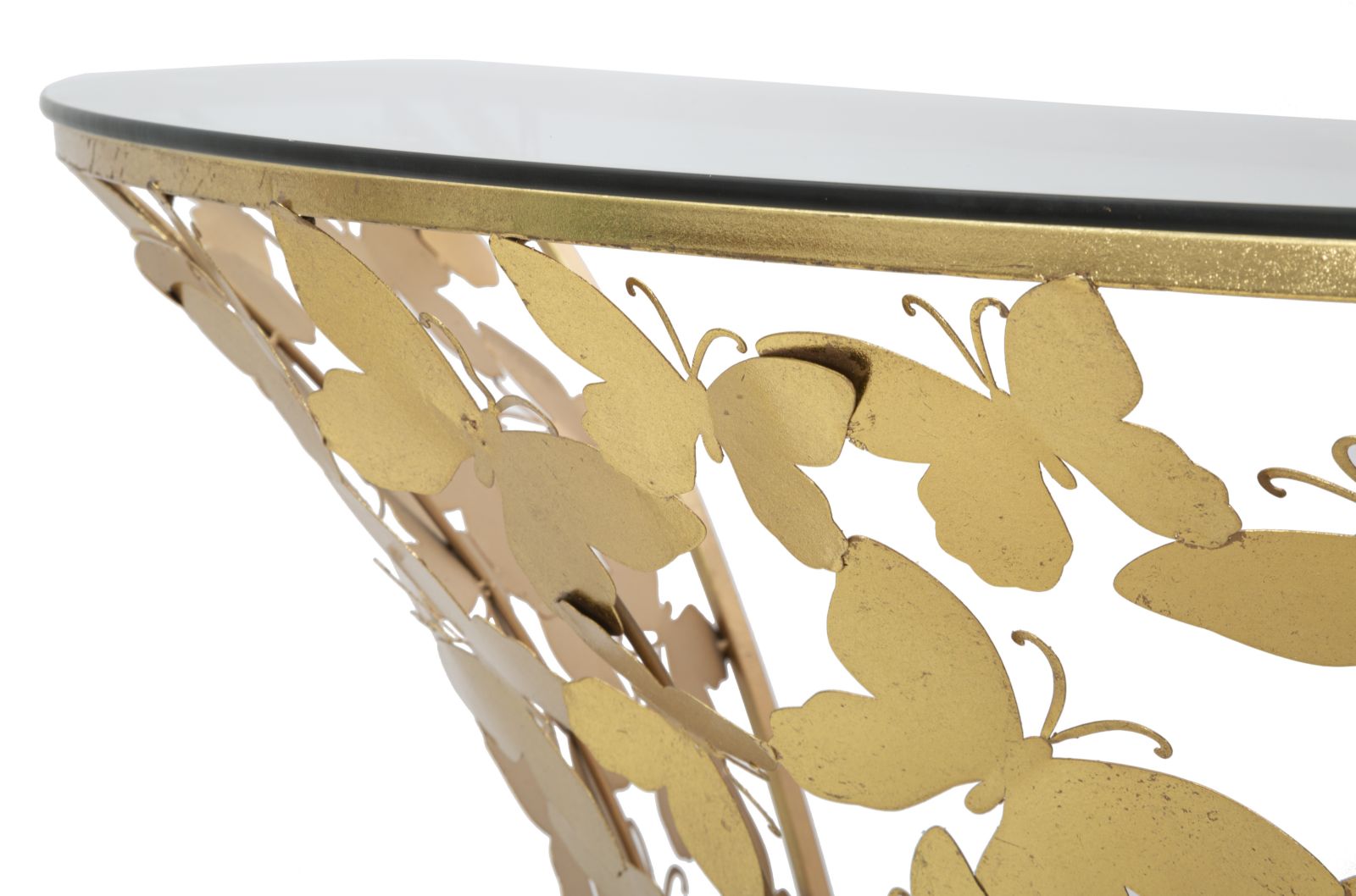 Dekoratívny stôl Console Sospesa Butterflies Mauro Ferretti, zlatý