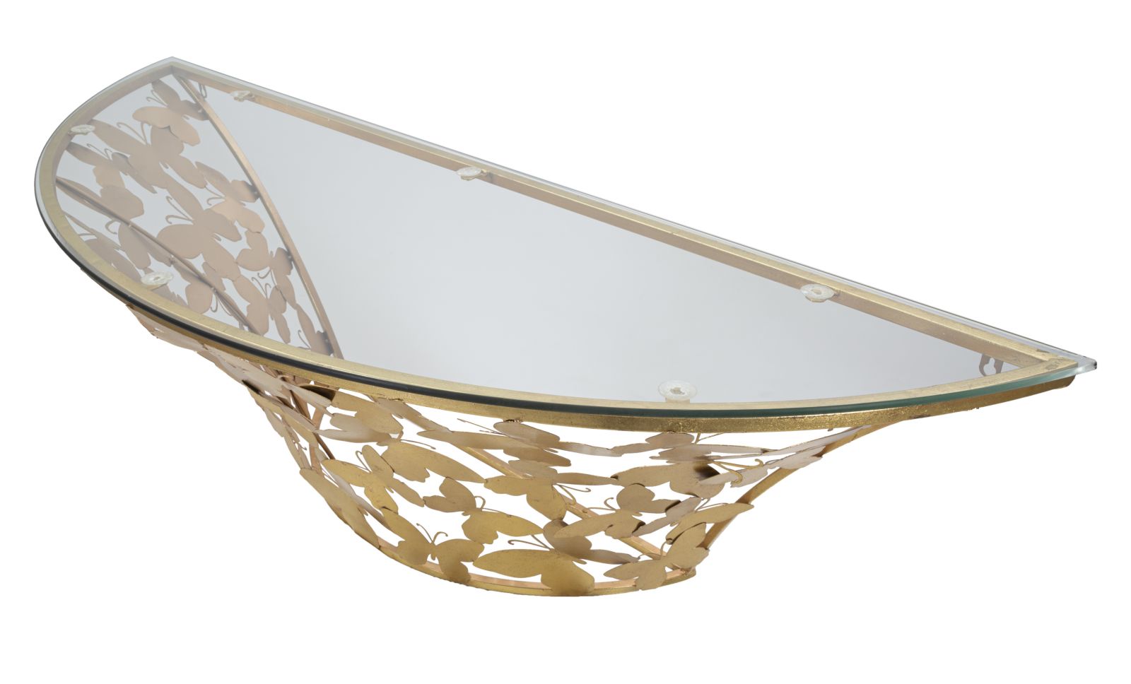 Dekoratívny stôl Console Sospesa Butterflies Mauro Ferretti, zlatý