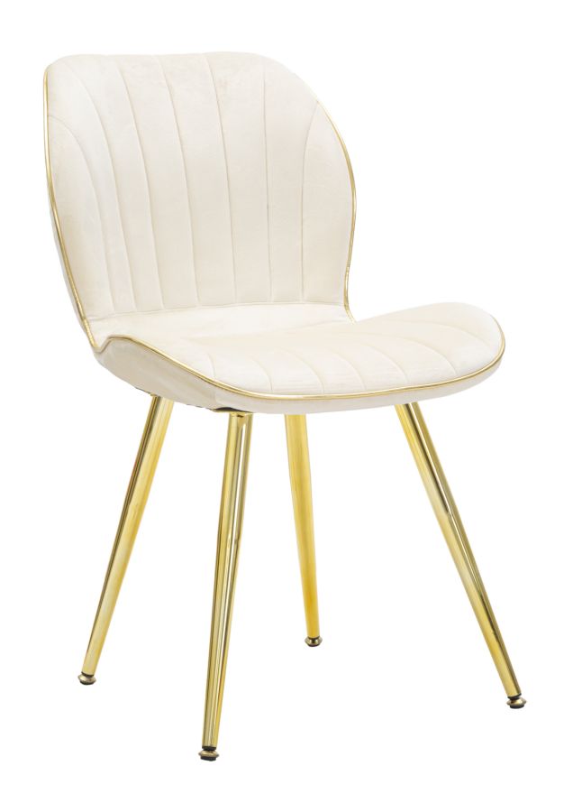 Silla Paris Space Crema/Oro Juego 2 Piezas 46x58x77 cm