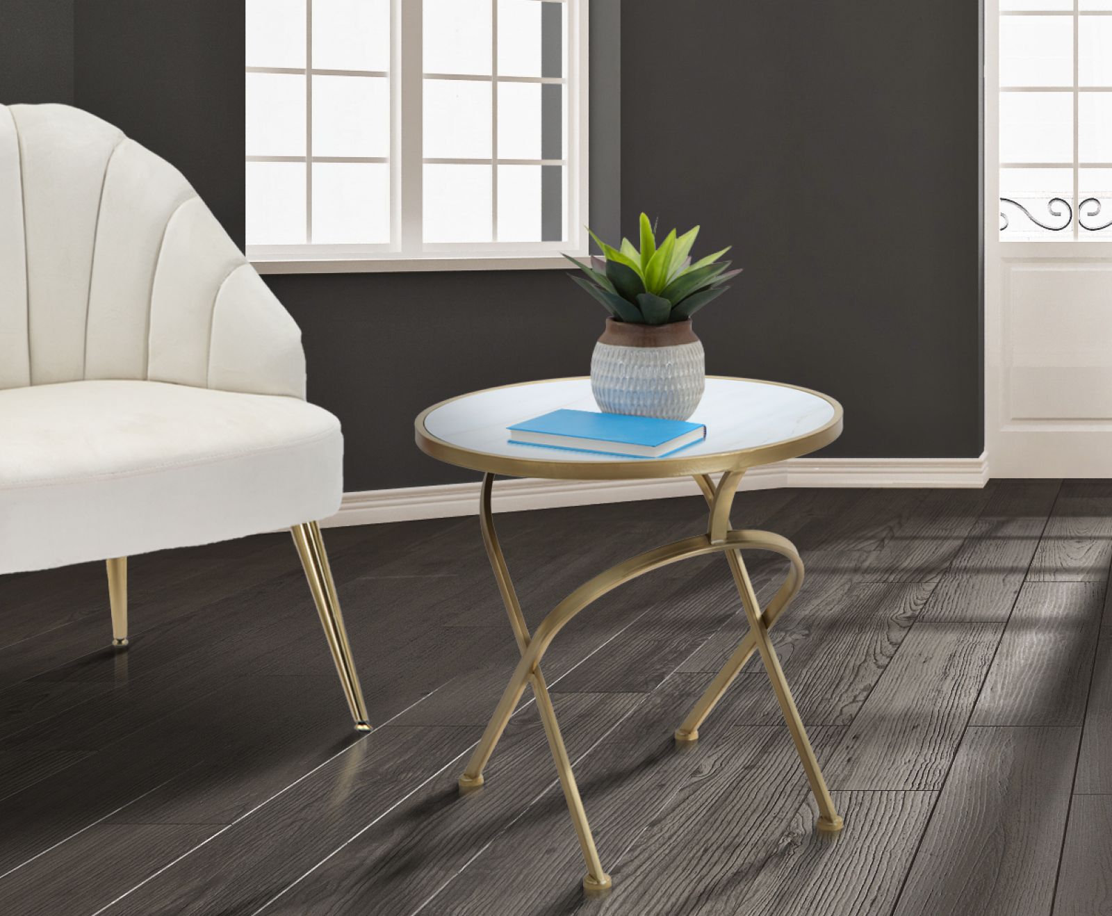 Dekoratívny doplnok Tavolinetto Glam Mat Mauro Ferretti Ø 50,5×50 cm