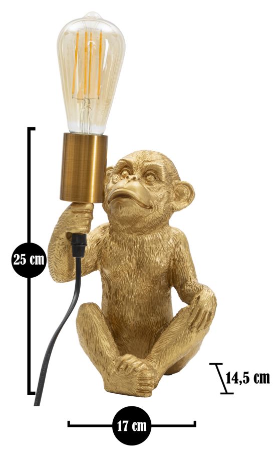 Stolová lampa Monkey Mauro Ferretti, zlatá