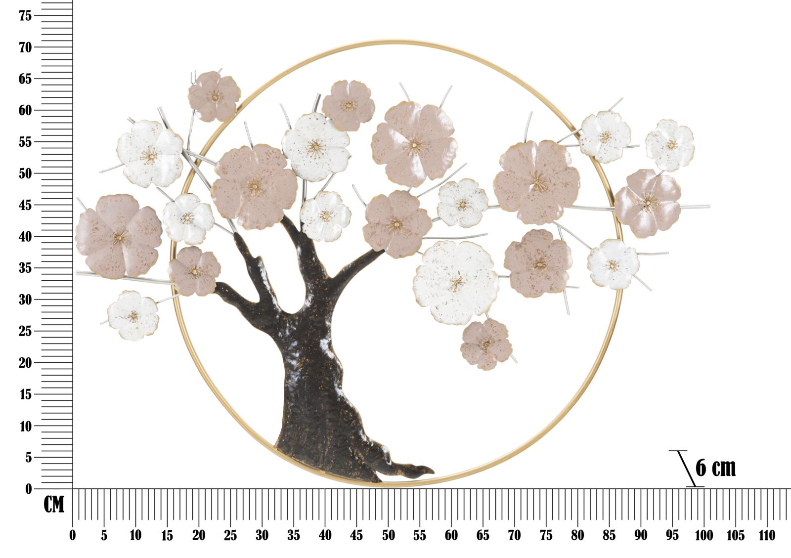 Dekoratívny panel Tree Mauro Ferretti, čierny/ružový/biely