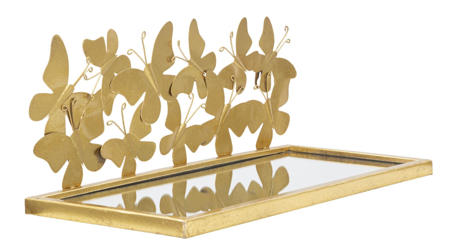 Dekoratívny podnos Comodino Mensola Butterflies Mauro Ferretti, zlatý
