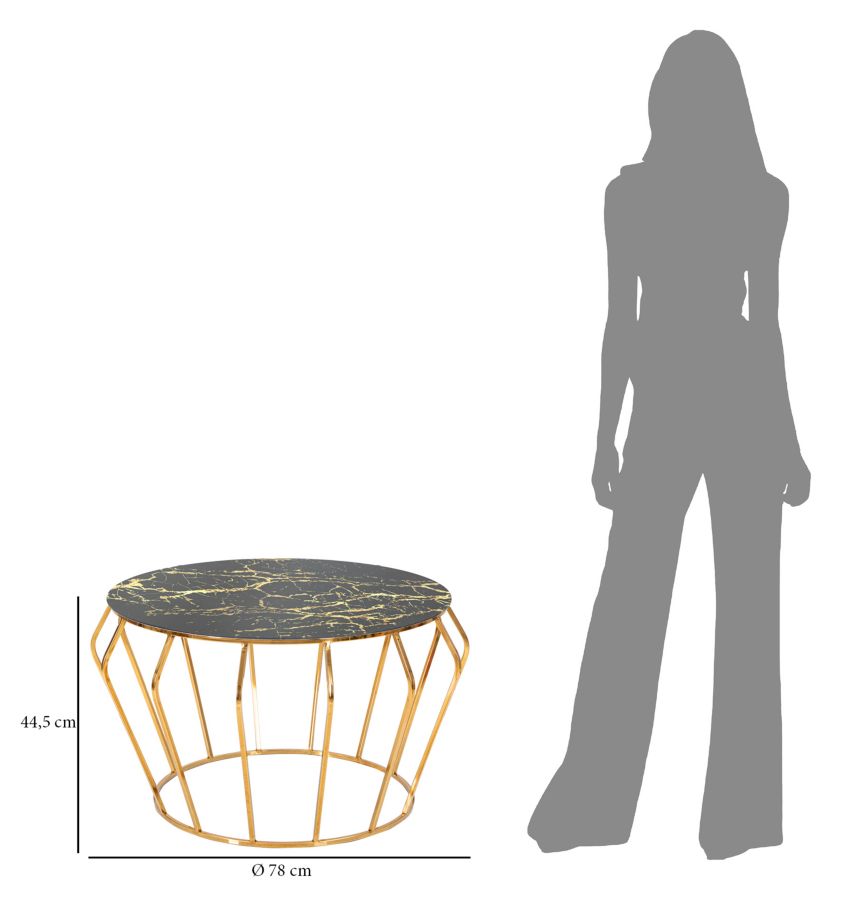 Konferenčný stolík Tavolinetto Caffe' Histor Mauro Ferretti, biely mramor/zlatý