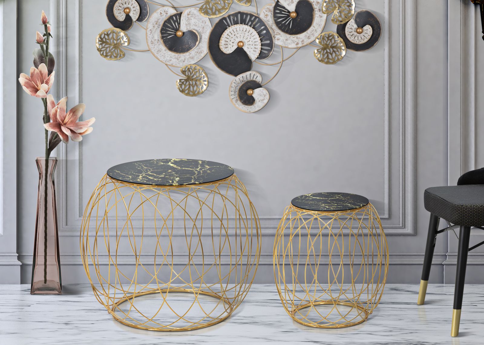 Dekoratívny doplnok Tavolinetti Ball Mauro Ferretti Ø 68×56-43×45 cm