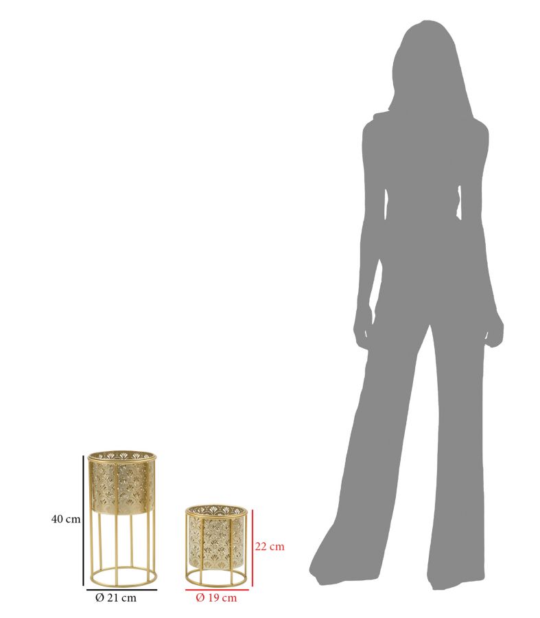 Dekoratívne vázy 2ks P Golvy Mauro Ferretti, zlaté
