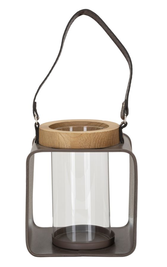 Dekoratívny lampáš Glass Mauro Ferretti, hnedý