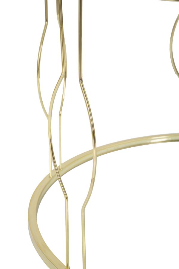 Stôl Caffe' Greeny Mauro Ferretti, farebný mramor/zlatý