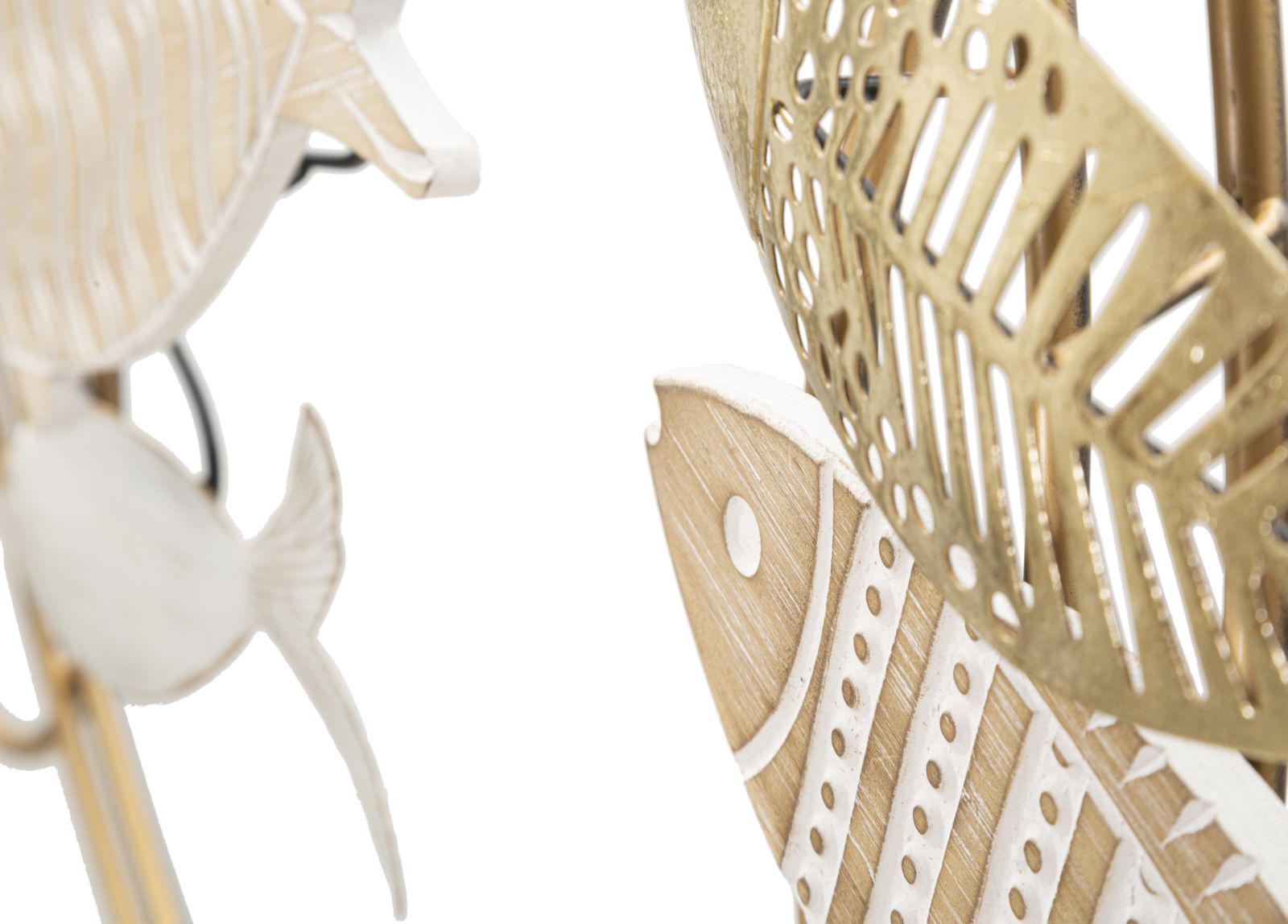 Dekoratívny panel Fishy Move Mauro Ferretti, drevo/zlatý