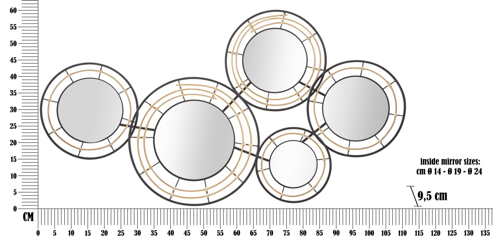 Dekoratívny panel C Specchi Oporto Mauro Ferretti, čierny/drevo