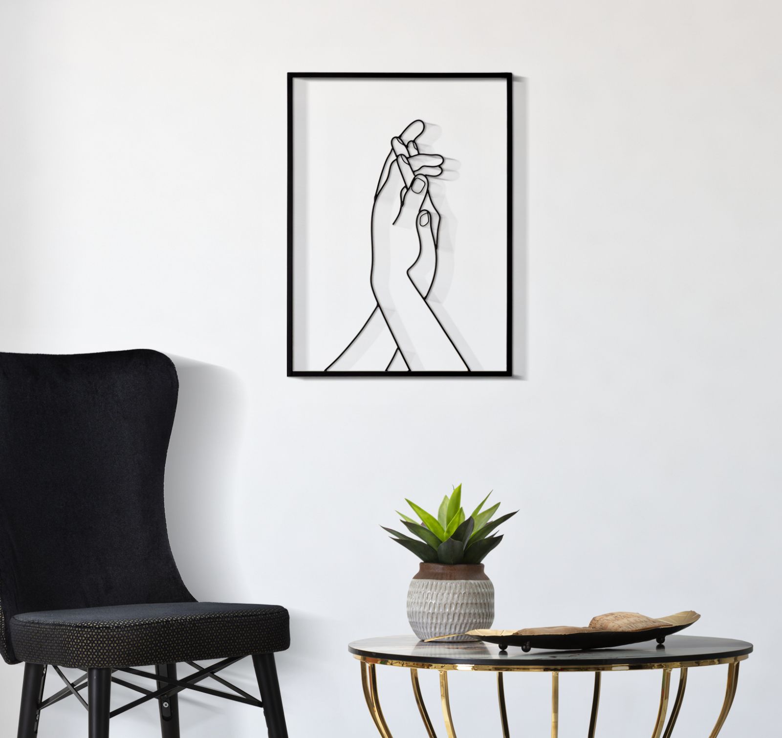 Dekoratívny panel Hands Mauro Ferretti, čierny