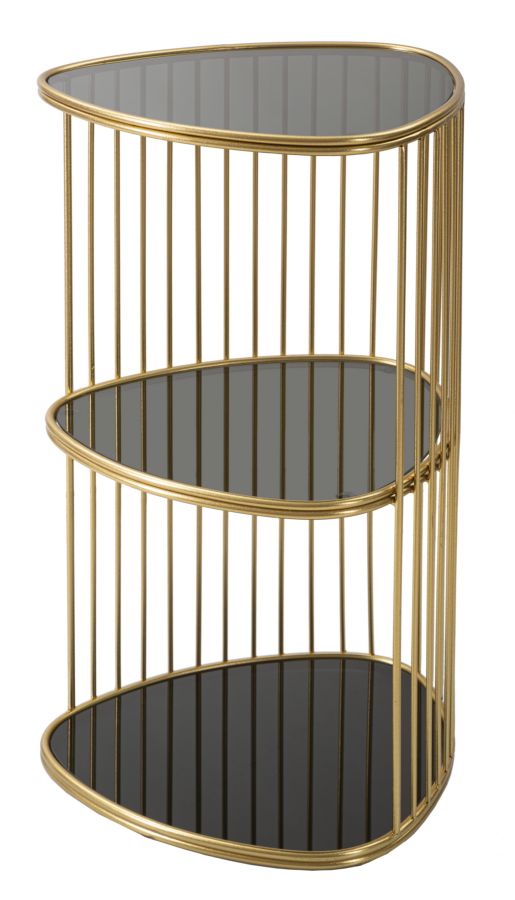 Dekoratívny stolík P Telefono Triple Mauro Ferretti, čierny/zlatý