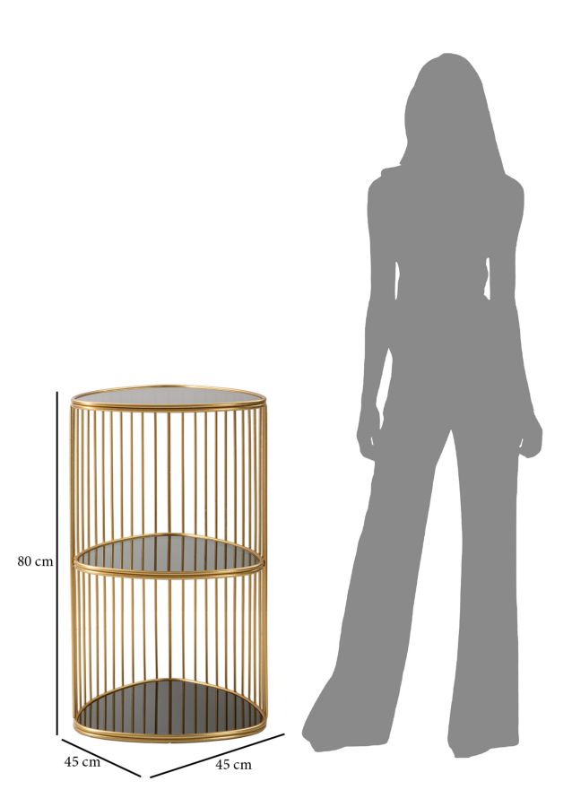 Dekoratívny stolík P Telefono Triple Mauro Ferretti, čierny/zlatý