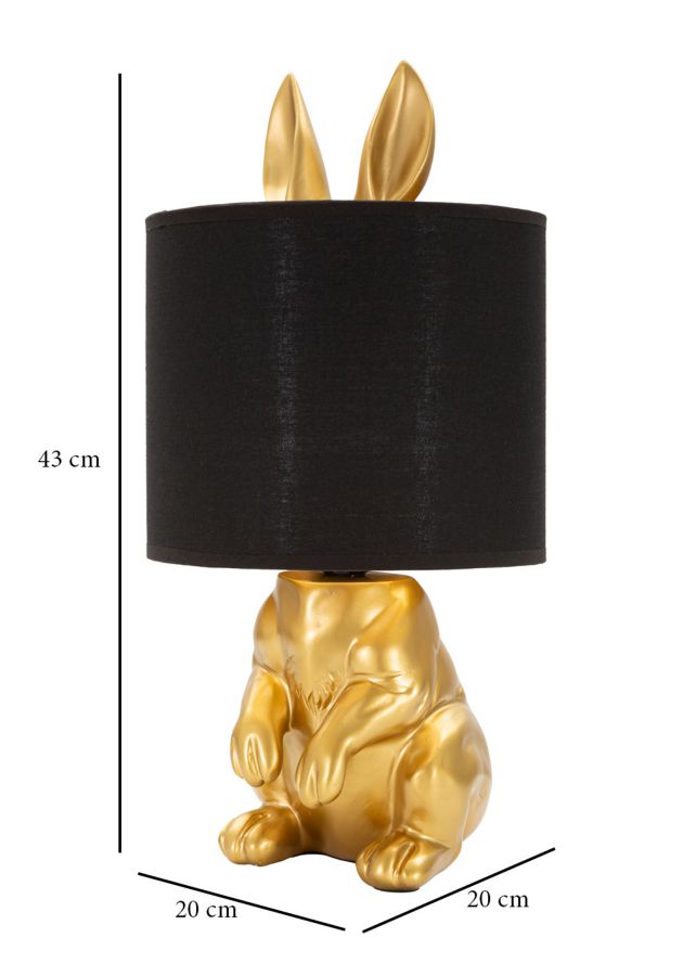 Stolová lampa Coniglio Mauro Ferretti, čierna/zlatá