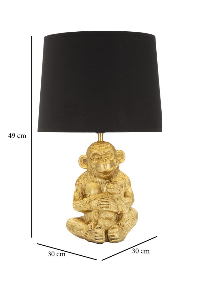 Stolová lampa Monkey Mum Mauro Ferretti, čierna/zlatá