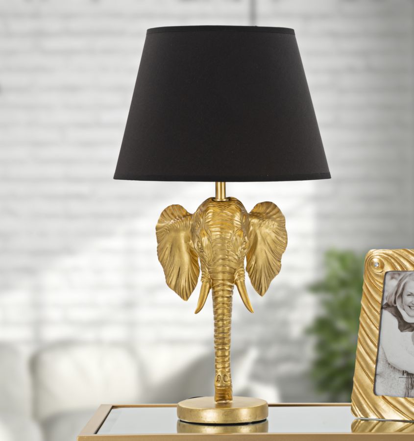 Stolová lampa Elefante Mauro Ferretti, čierna/zlatá