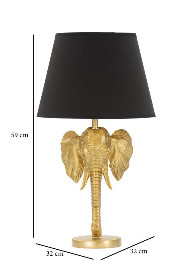 Stolová lampa Elefante Mauro Ferretti, čierna/zlatá