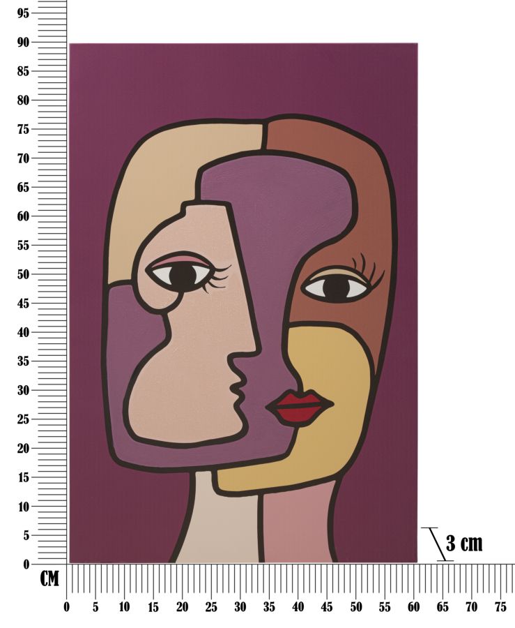 Dekoratívny doplnok Stampa Dipinta Faces Mauro Ferretti 60×3×90 cm