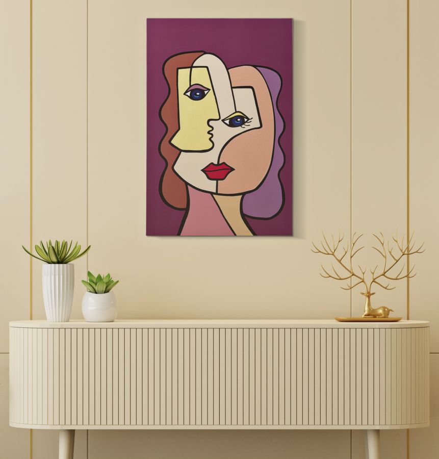 Dekoratívny doplnok Stampa Dipinta Faces Mauro Ferretti 60×3×90 cm