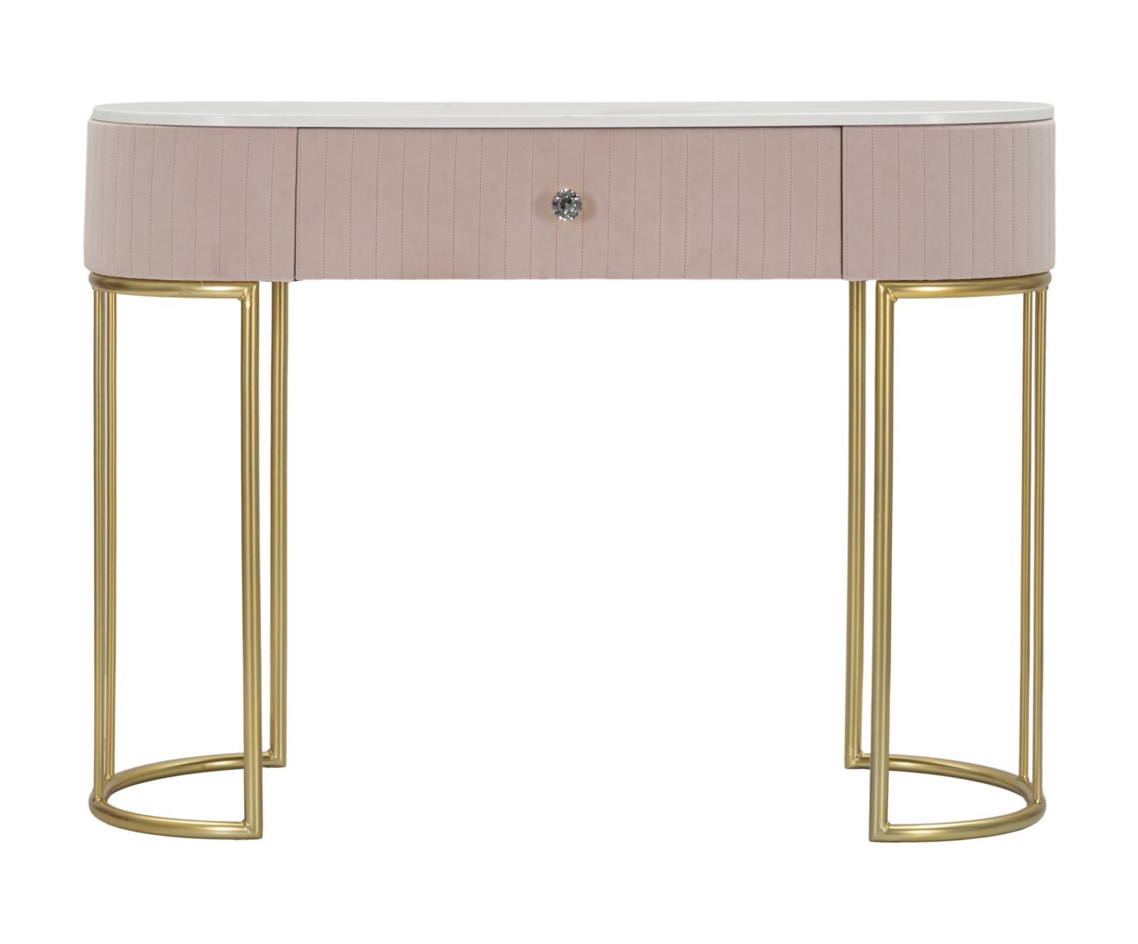 Toaletný stolík Console Montpellier Rosa Mauro Ferretti, ružový/zlatý/biely mramor