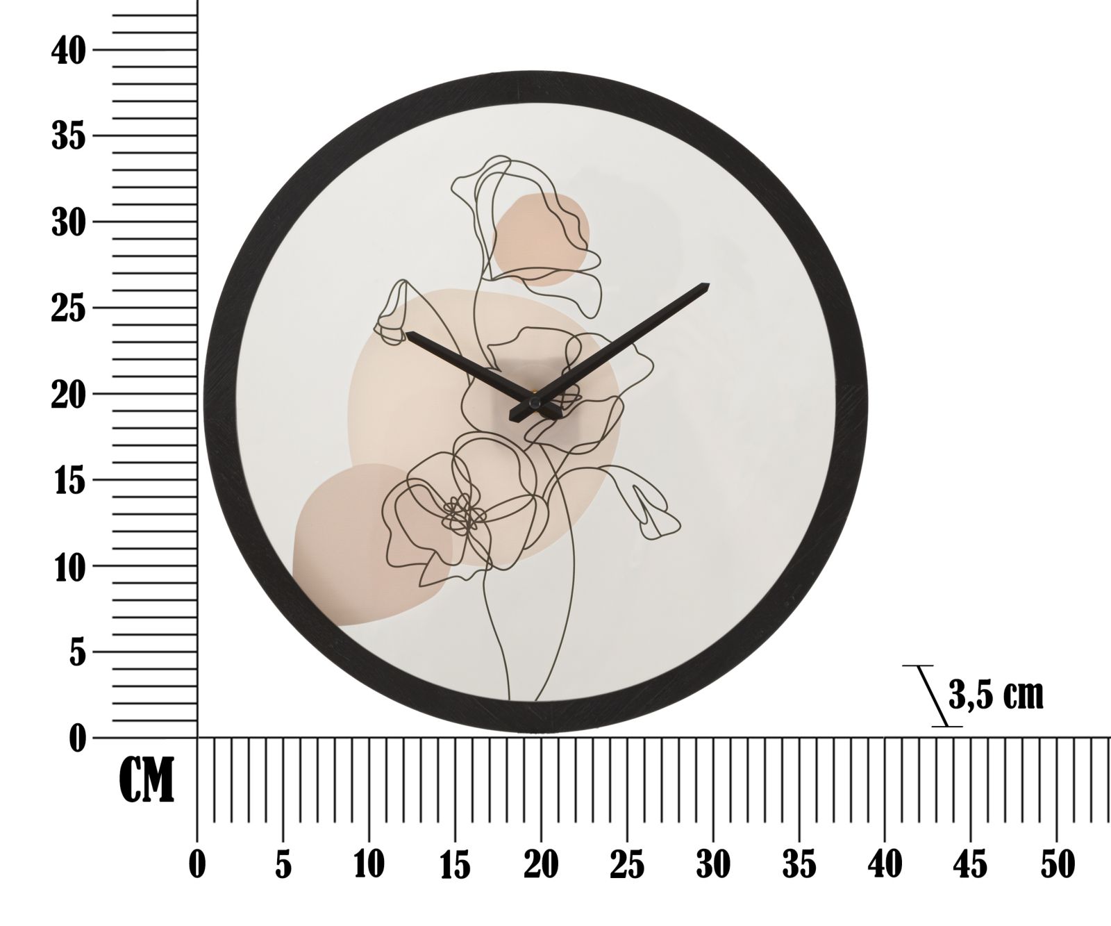 Nástenné hodiny Flower B Mauro Ferretti, biele/čierne