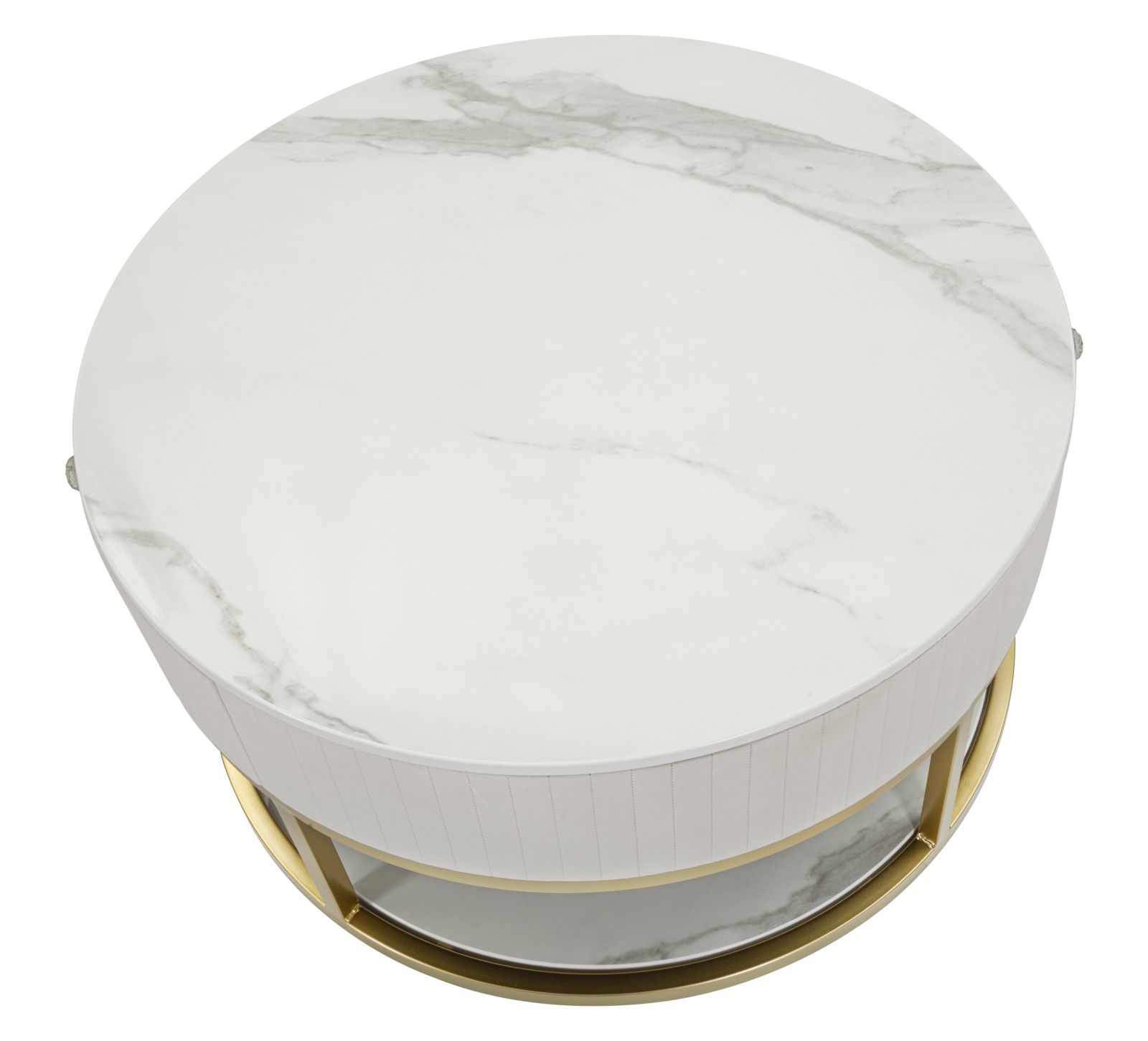 Stôl Caffe' Montpellier Crema Mauro Ferretti, ružový/zlatý/biely mramor