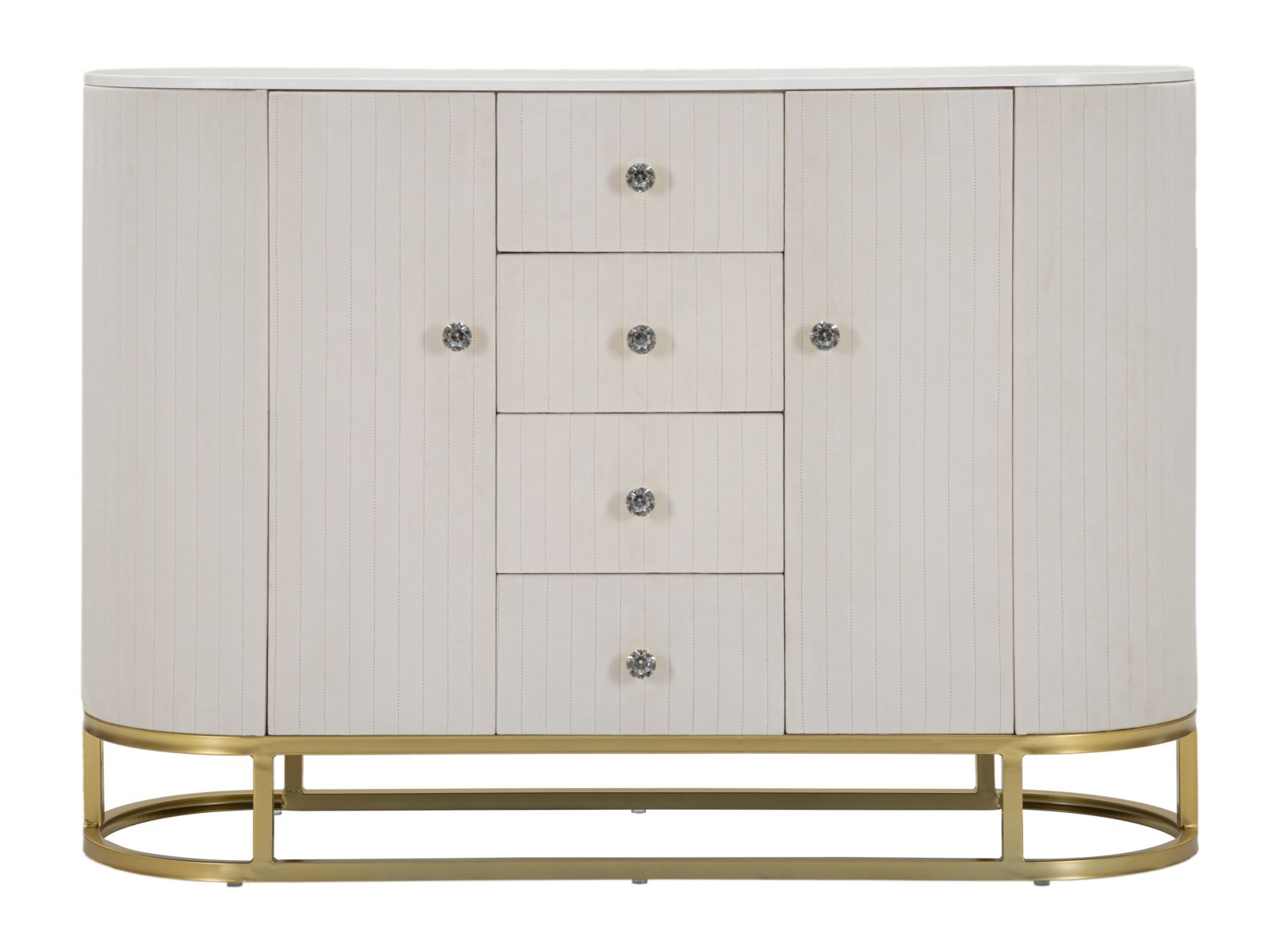 Dekoratívna komoda Mobile Montpellier Crema Mauro Ferretti, ružová/zlatá/biely mramor