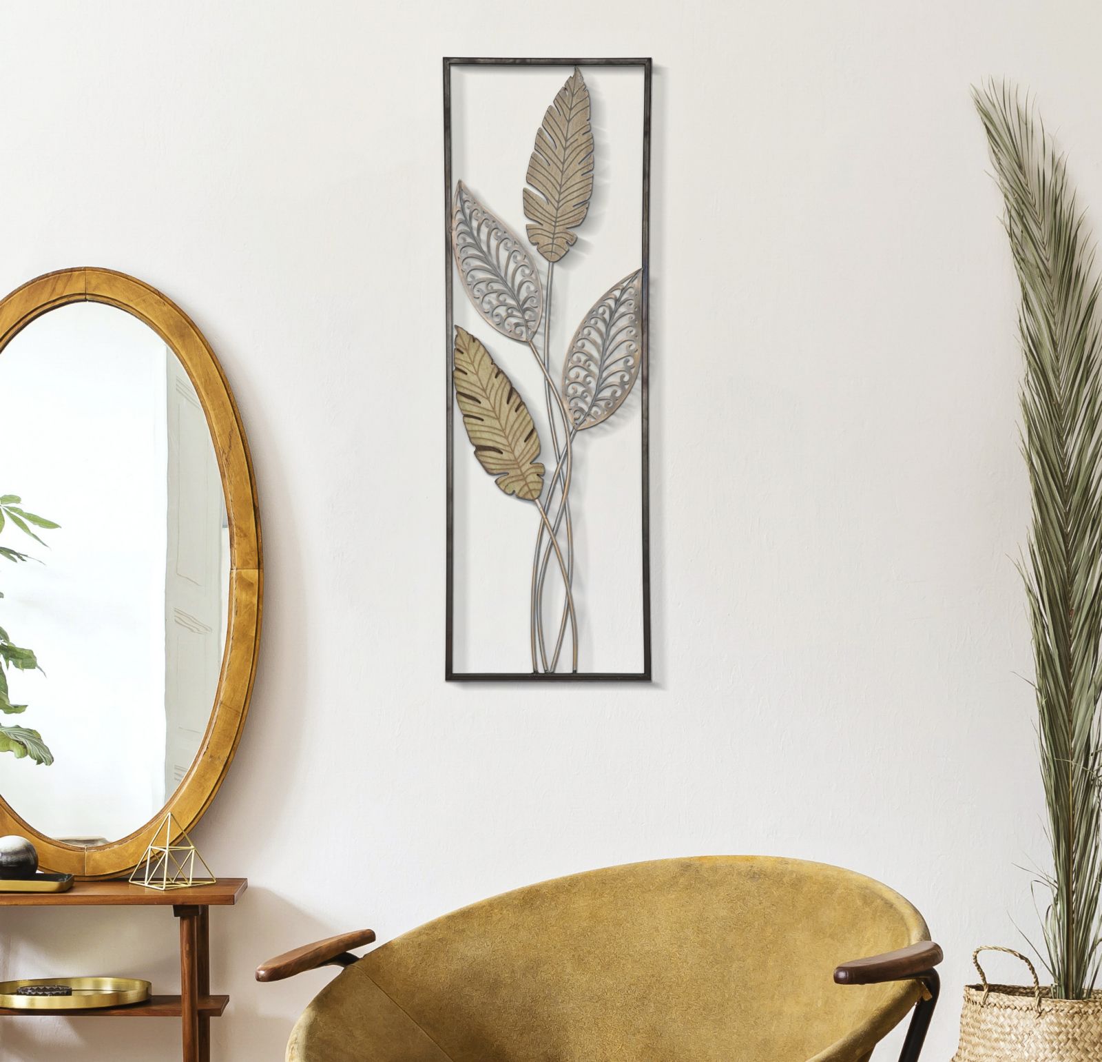 Dekoratívny panel E Foglie Mauro Ferretti, čierny/zlatý