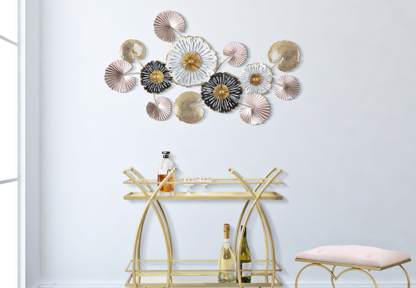 Dekoratívny panel Pinky B Mauro Ferretti, zlatý/biely/ružový