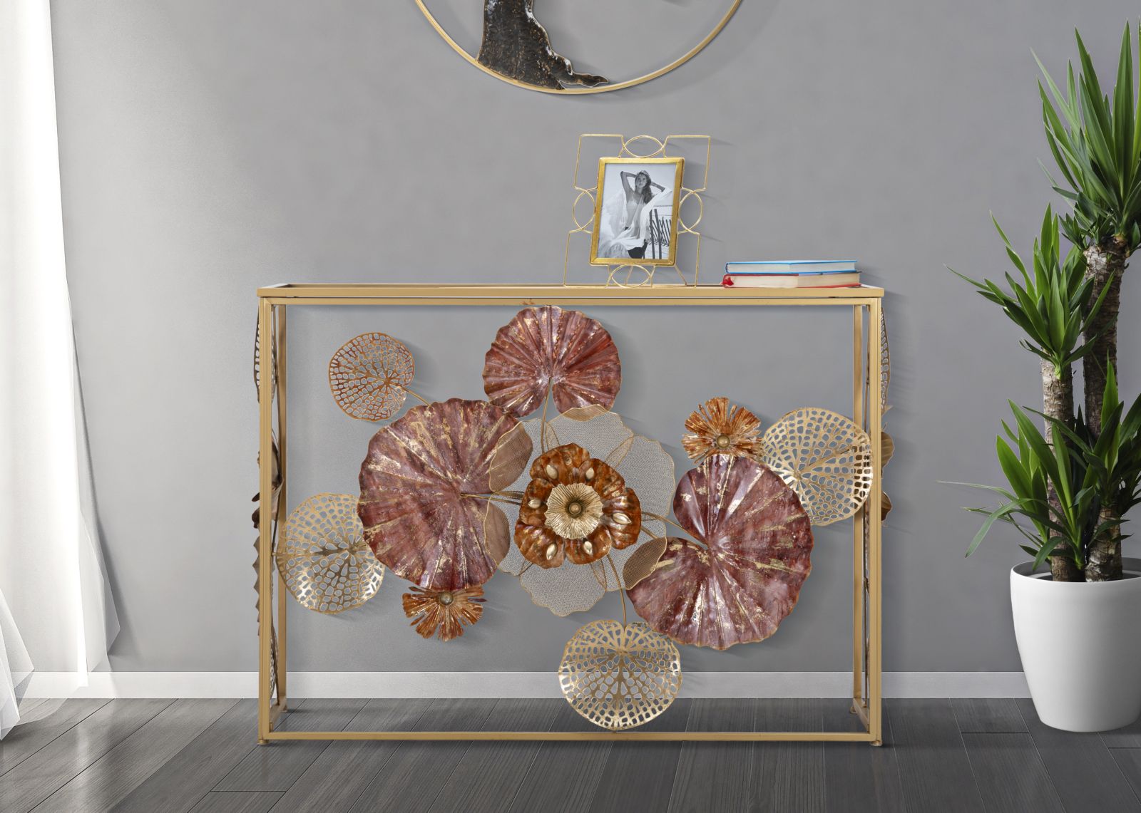 Dekoratívny stolík Console Glam Redy Mauro Ferretti, zlatý