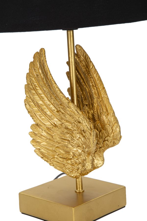 Stolová lampa Wings Mauro Ferretti, čierna/zlatá