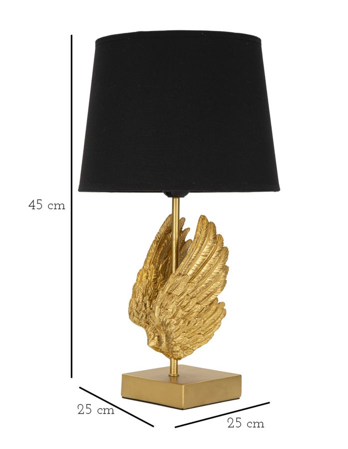 Stolová lampa Wings Mauro Ferretti, čierna/zlatá