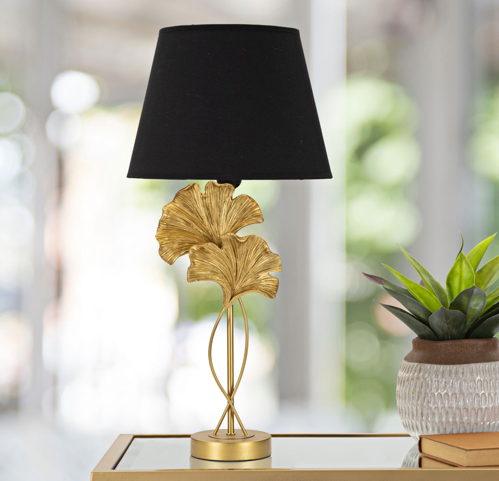 Stolová lampa Flow Mauro Ferretti, čierna/zlatá
