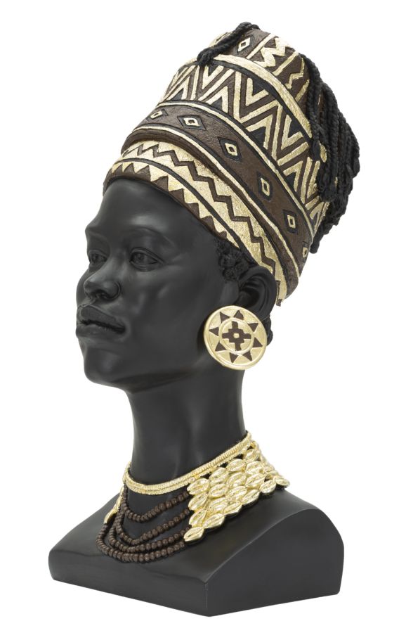 Dekoratívna socha Donna Masai Turbante Mauro Ferretti, čierna/zlatá