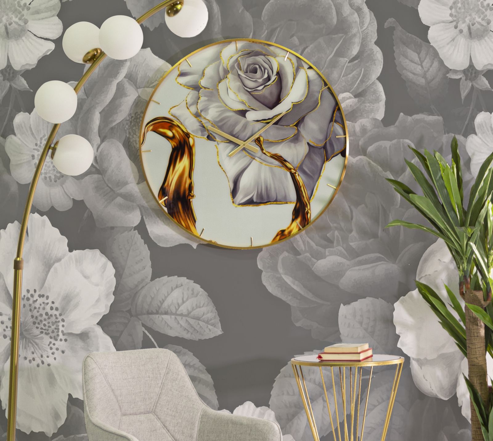 Hodiny Glass Rose Mauro Ferretti, zlaté/biele