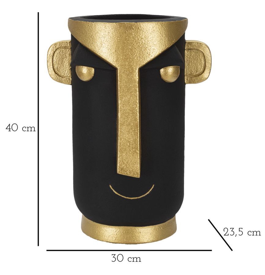 Dekoratívna váza Tribal C Mauro Ferretti, čierna/zlatá