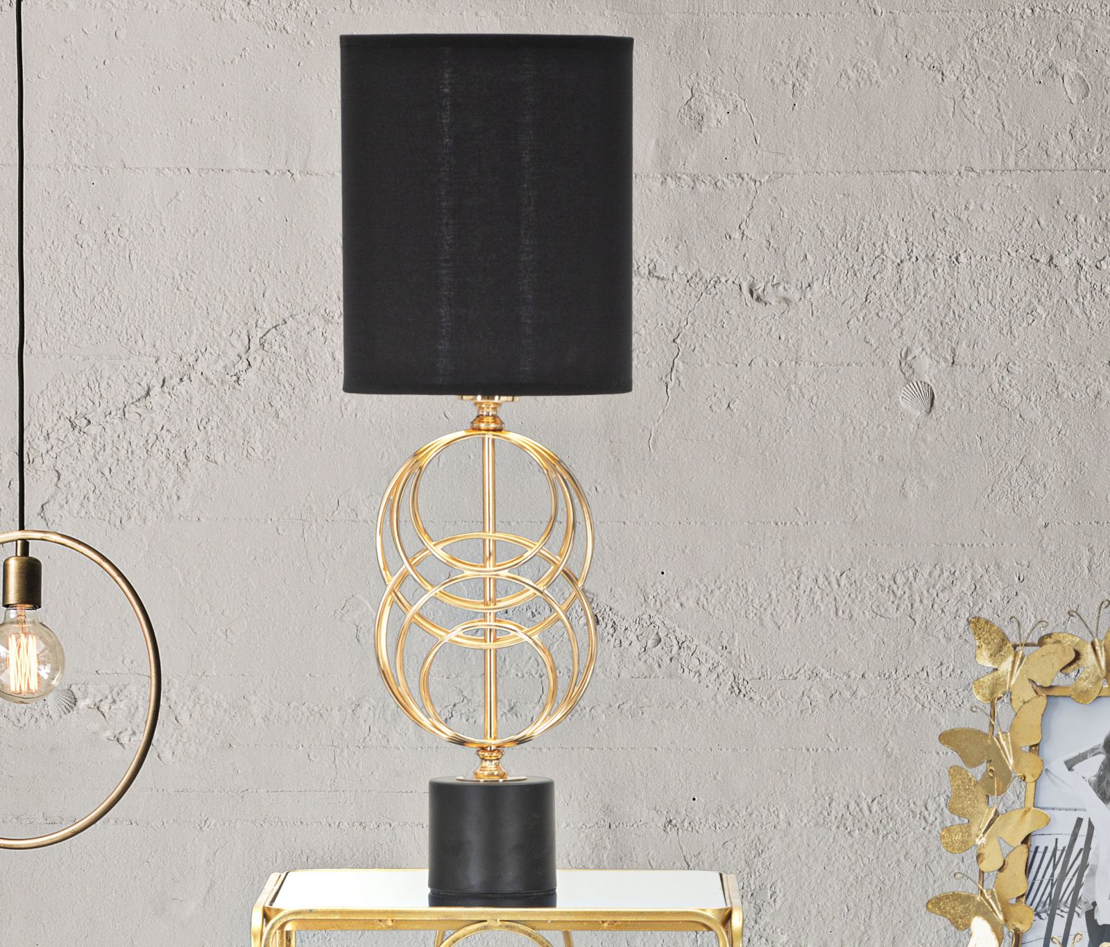 Stolová lampa Circly Mauro Ferretti, čierna/zlatá