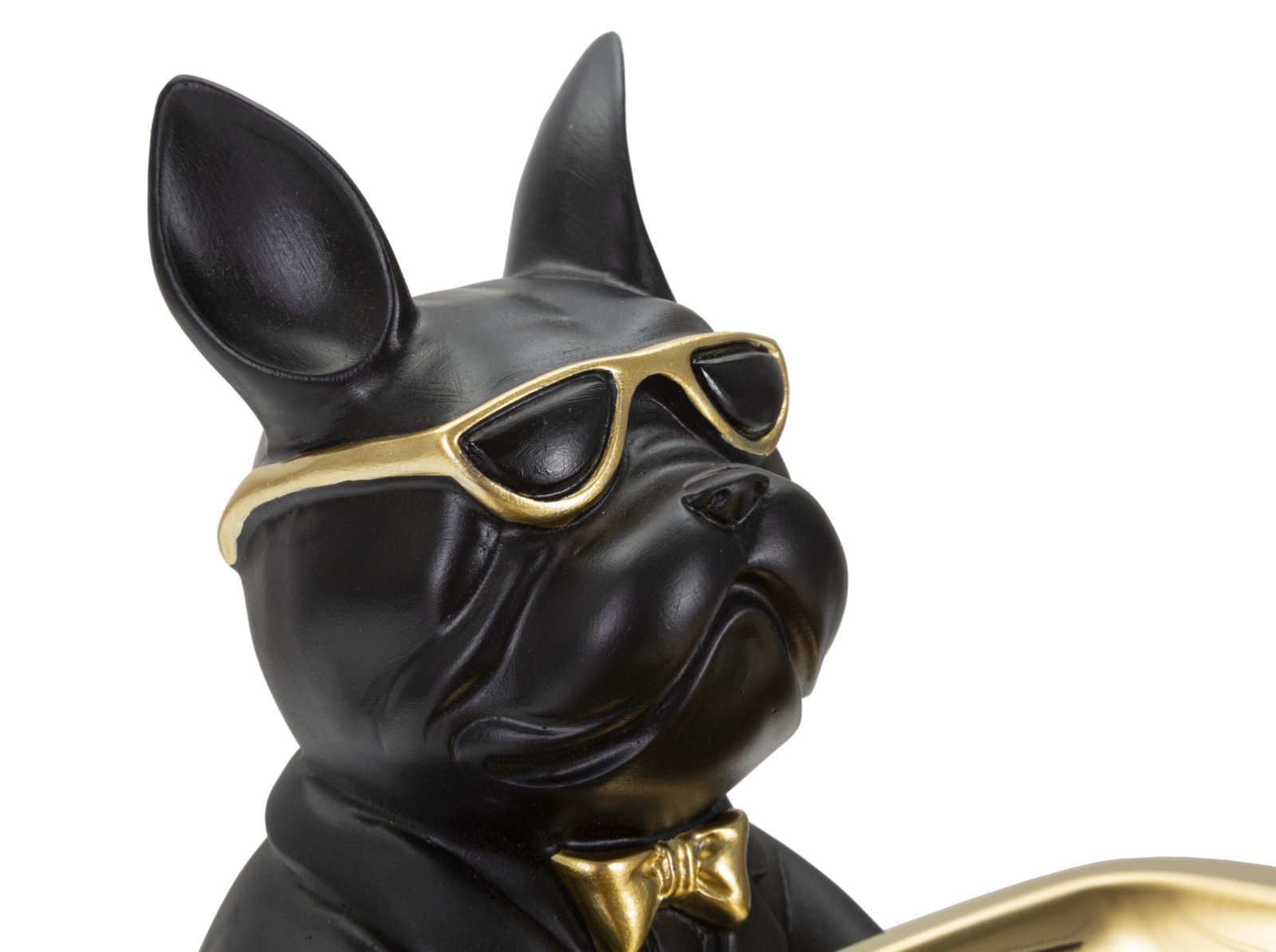 Dekoratívna socha Bull Dog S Mauro Ferretti, čierna/zlatá