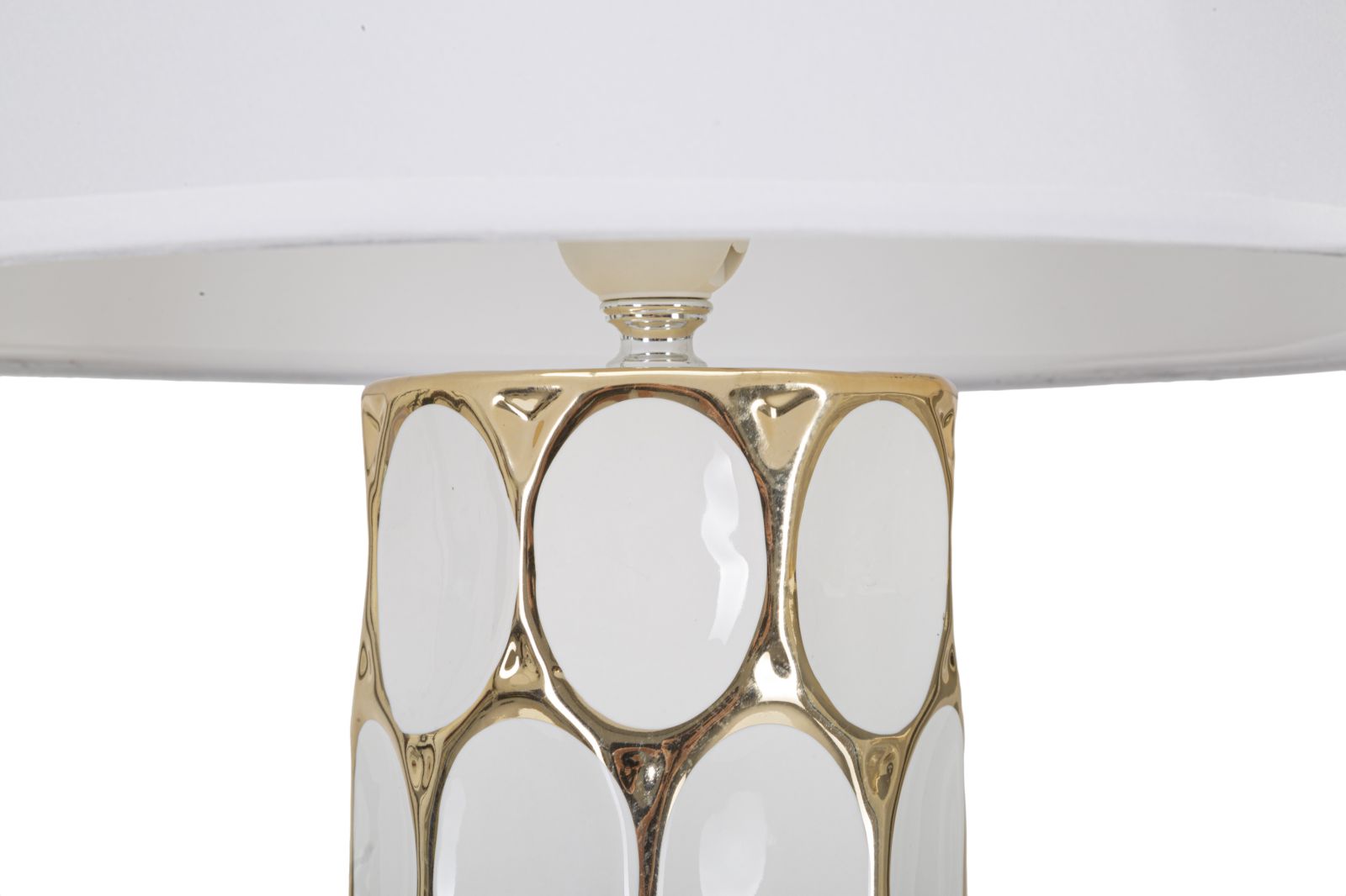 Stolová lampa Glam Carv Mauro Ferretti, biela/zlatá
