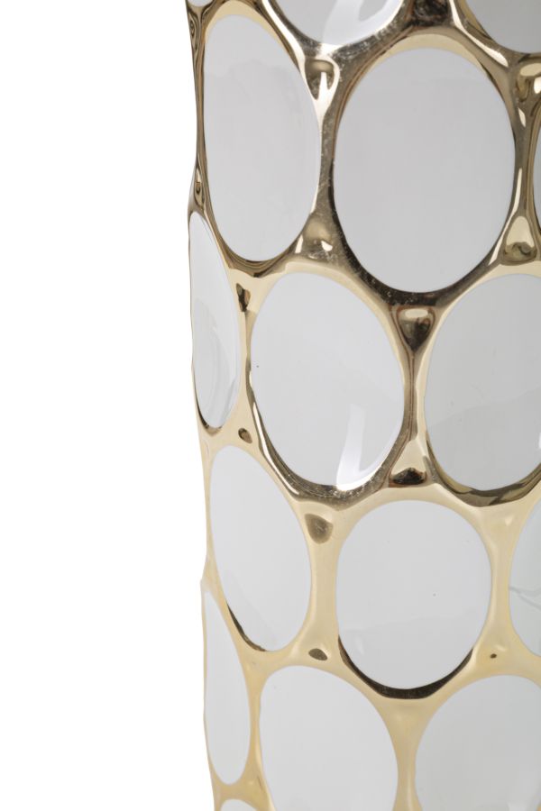Stolová lampa Glam Carv Mauro Ferretti, biela/zlatá