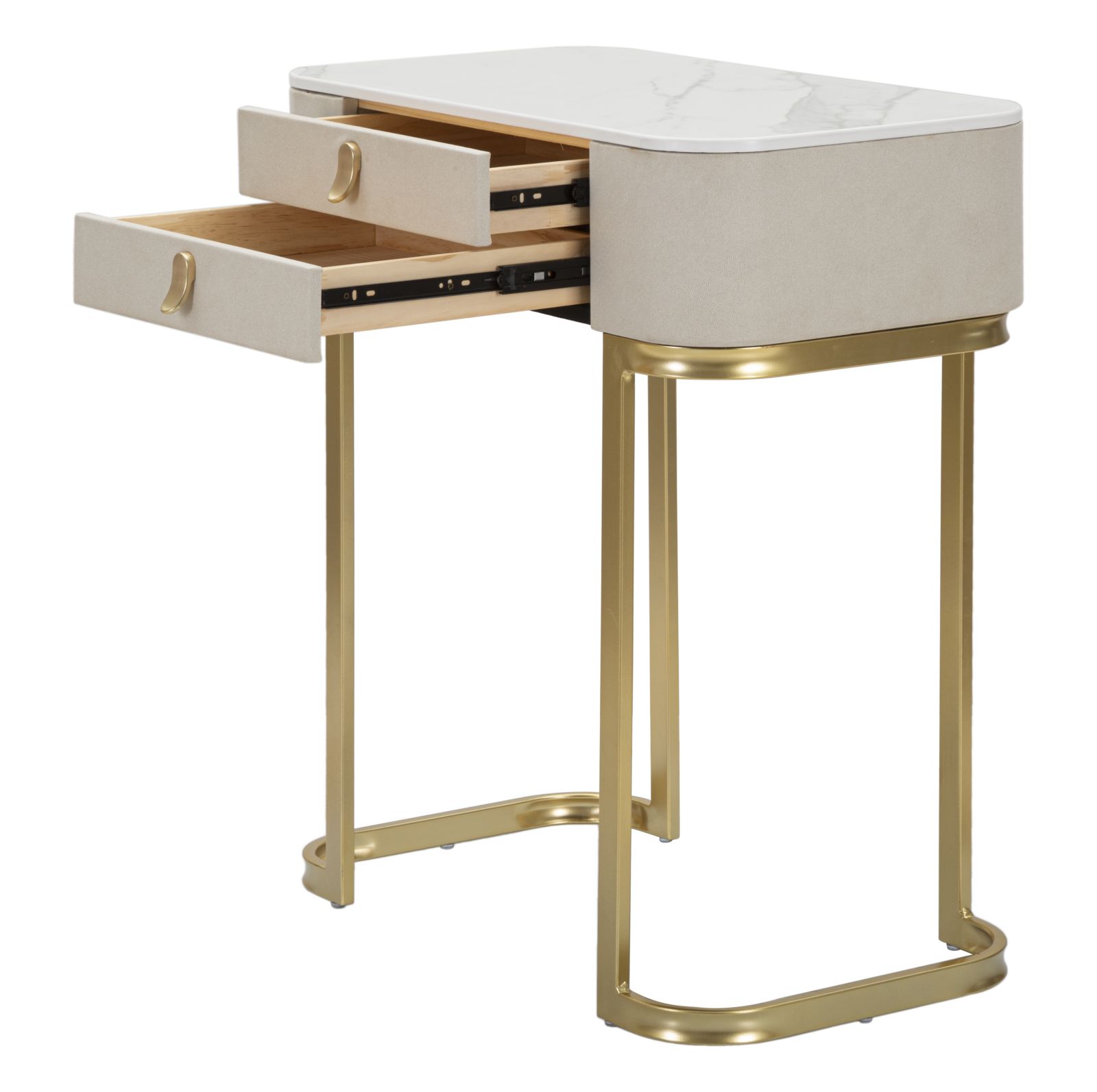 Toaletný stolík Console Cassetti Beauty Mauro Ferretti, sivý/zlatý/biely