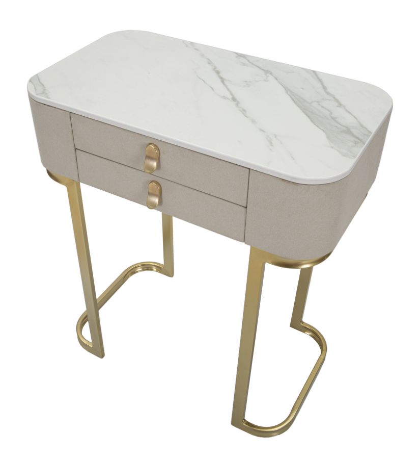 Toaletný stolík Console Cassetti Beauty Mauro Ferretti, sivý/zlatý/biely