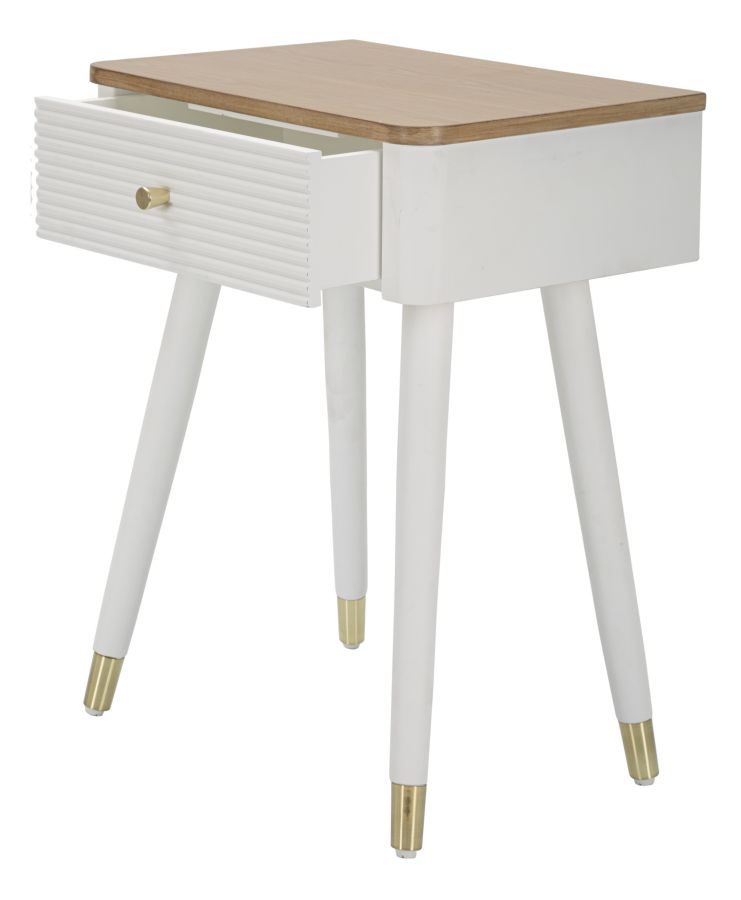 Dekoratívny stolík Comodino Matera Mauro Ferretti, biely/drevo