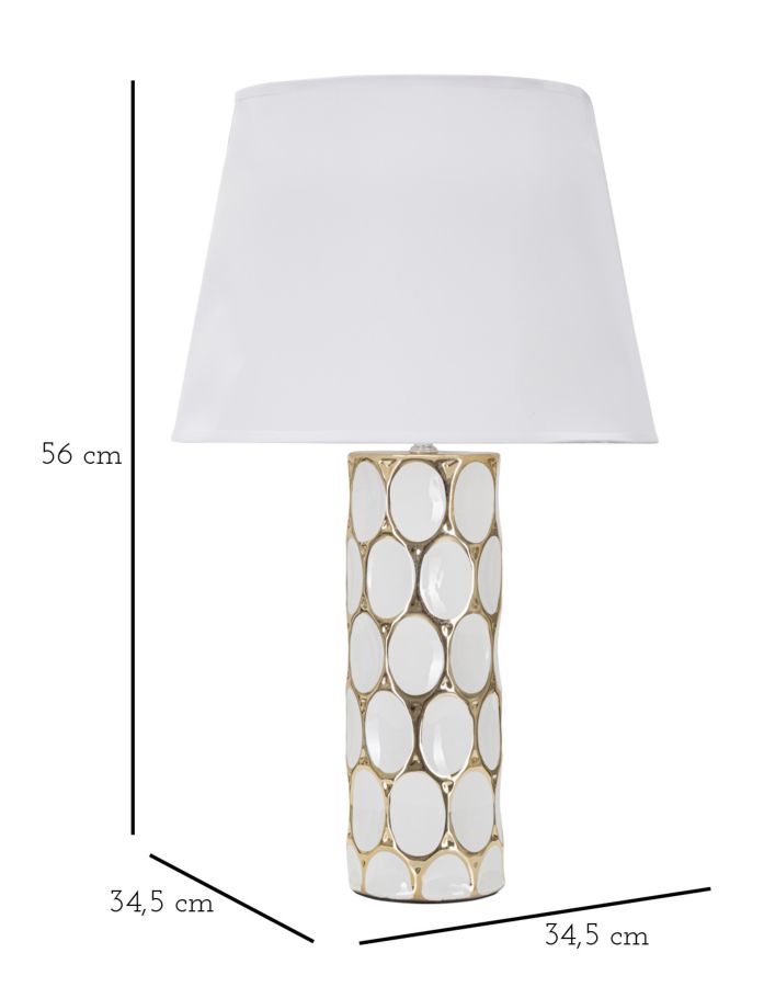 Stolová lampa Glam Carv Mauro Ferretti, biela/zlatá