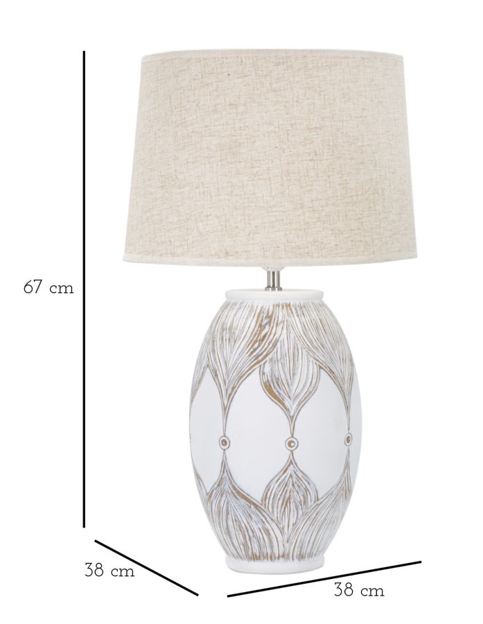 Stolová lampa Ovale Atene Mauro Ferretti, biela