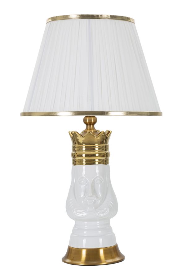 Stolová lampa King Mauro Ferretti, biela/zlatá