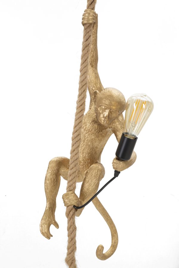 Dizajnová lampa Lampadario Monkey Oro Mauro Ferretti, zlatá