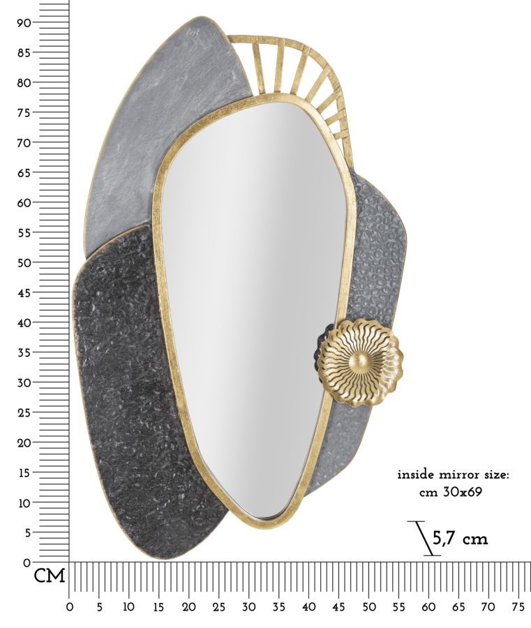 Zrkadlo Art Mauro Ferretti, sivá/zlatá