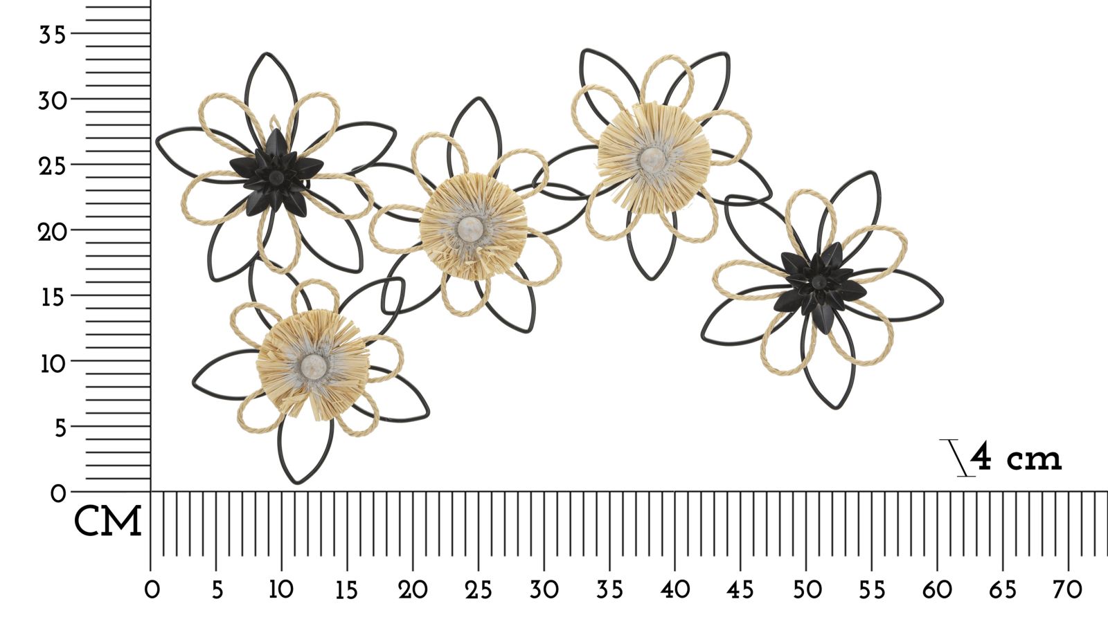 Dekoratívny panel E Raffia Flow Mauro Ferretti, čierny