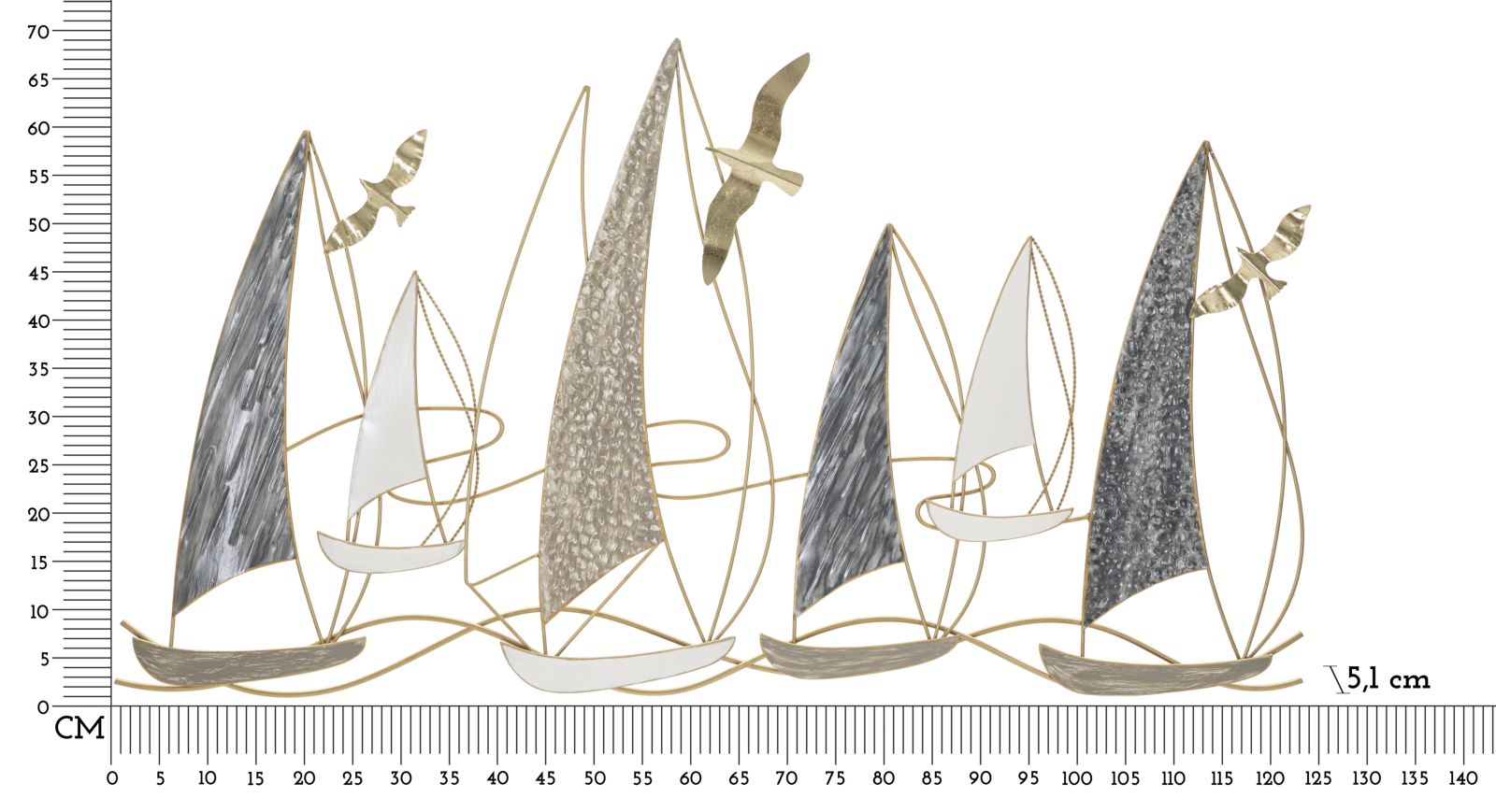 Dekoratívny panel Vela Light Mauro Ferretti, zlatý/strieborný